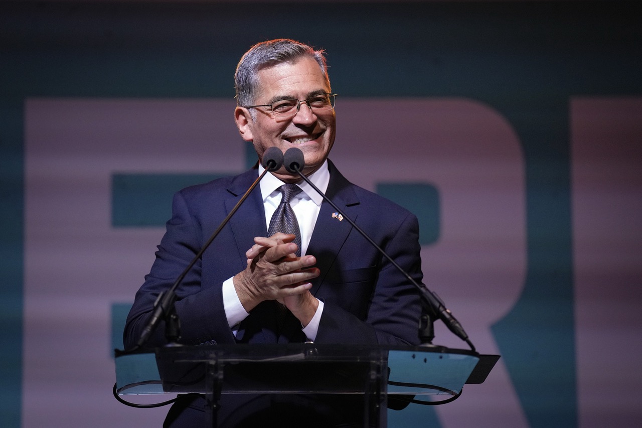Xavier Becerra speaking at an event